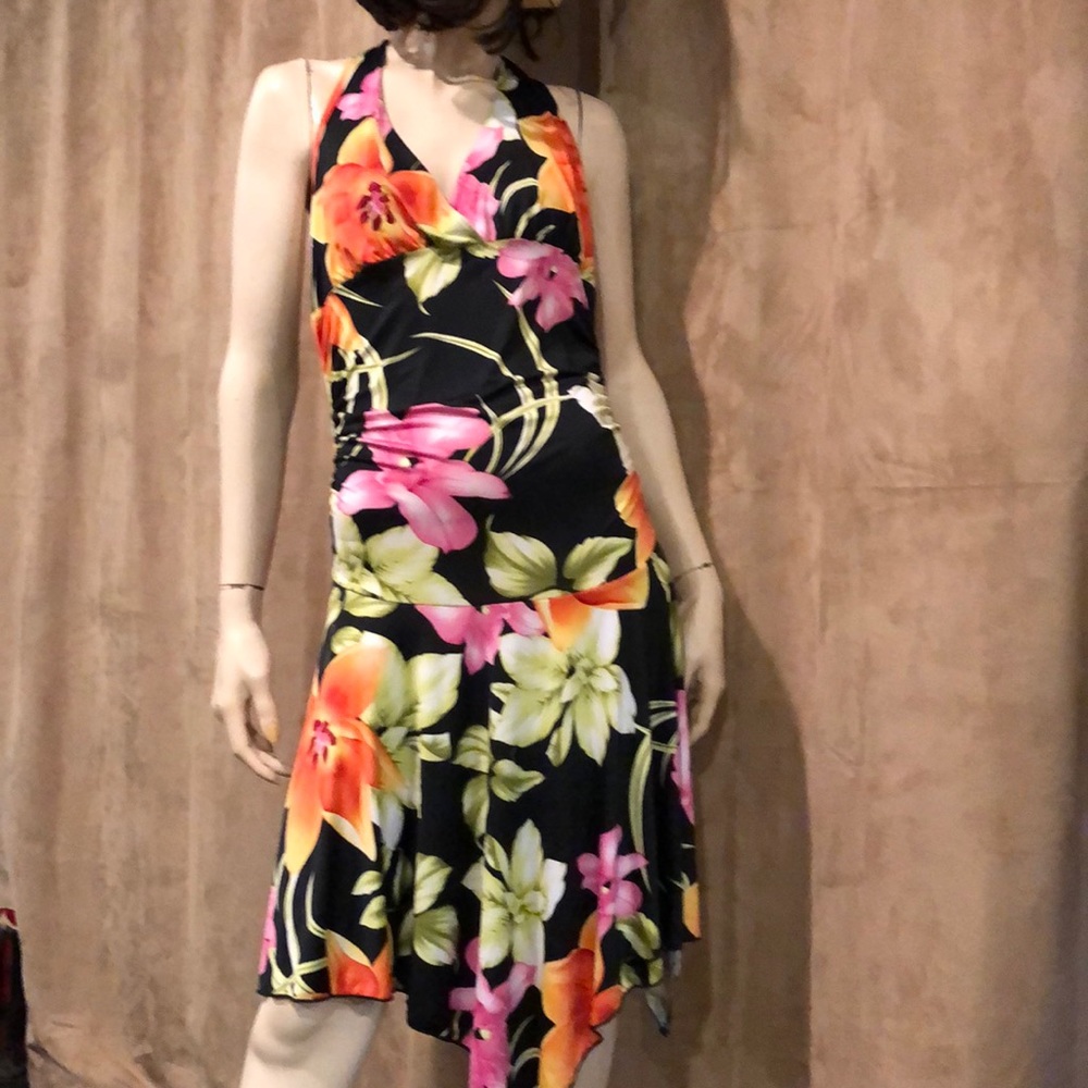 Zio Flowered Halter Dress Medium